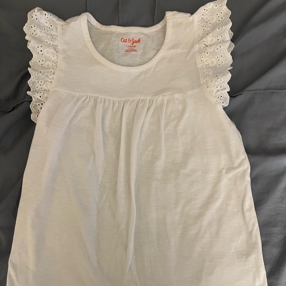 Cat & Jack size large 10/12 white sleeveless NWOT